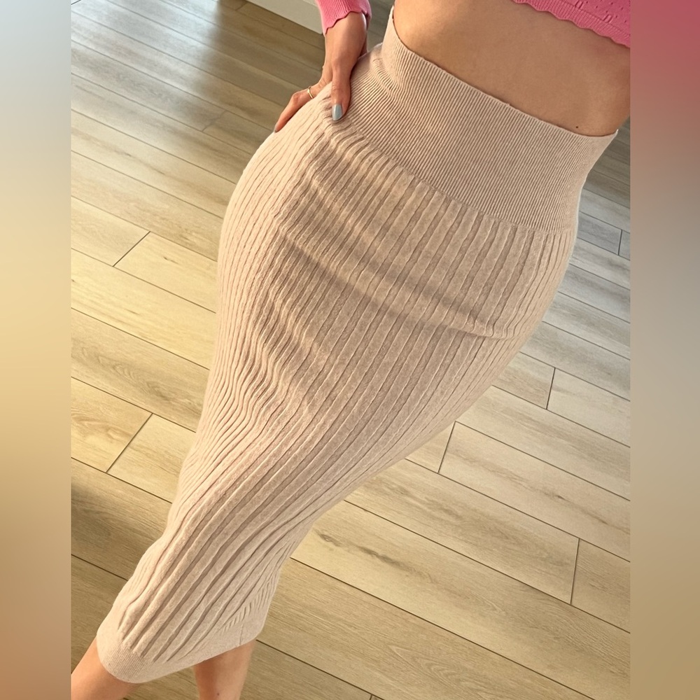 Allsaints Ribbed Knit light pink/beige Skirt